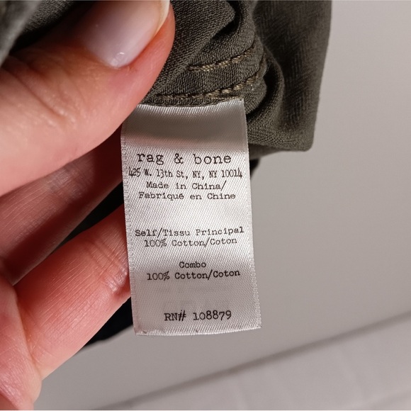 Rag & Bone Mens Button Up Shirt Sz XS Utility Green Unisex - Picture 3 of 6